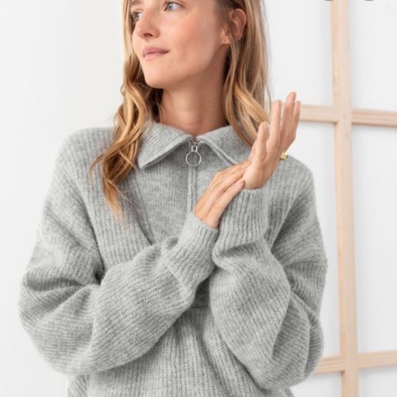 Other Stories High Neck Zip Sweater In 